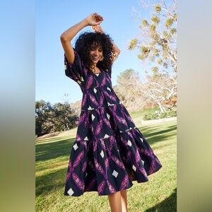 Ulla Johnson Nora Tiered Quilted Printed Cotton-poplin Dress, Sz 8